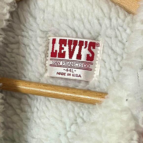 NWOT Vtg 80s Levi’s Sherpa-Lined Type 3 Denim Trucker Boa Jacket 44L 71608-0216 - Picture 3 of 8